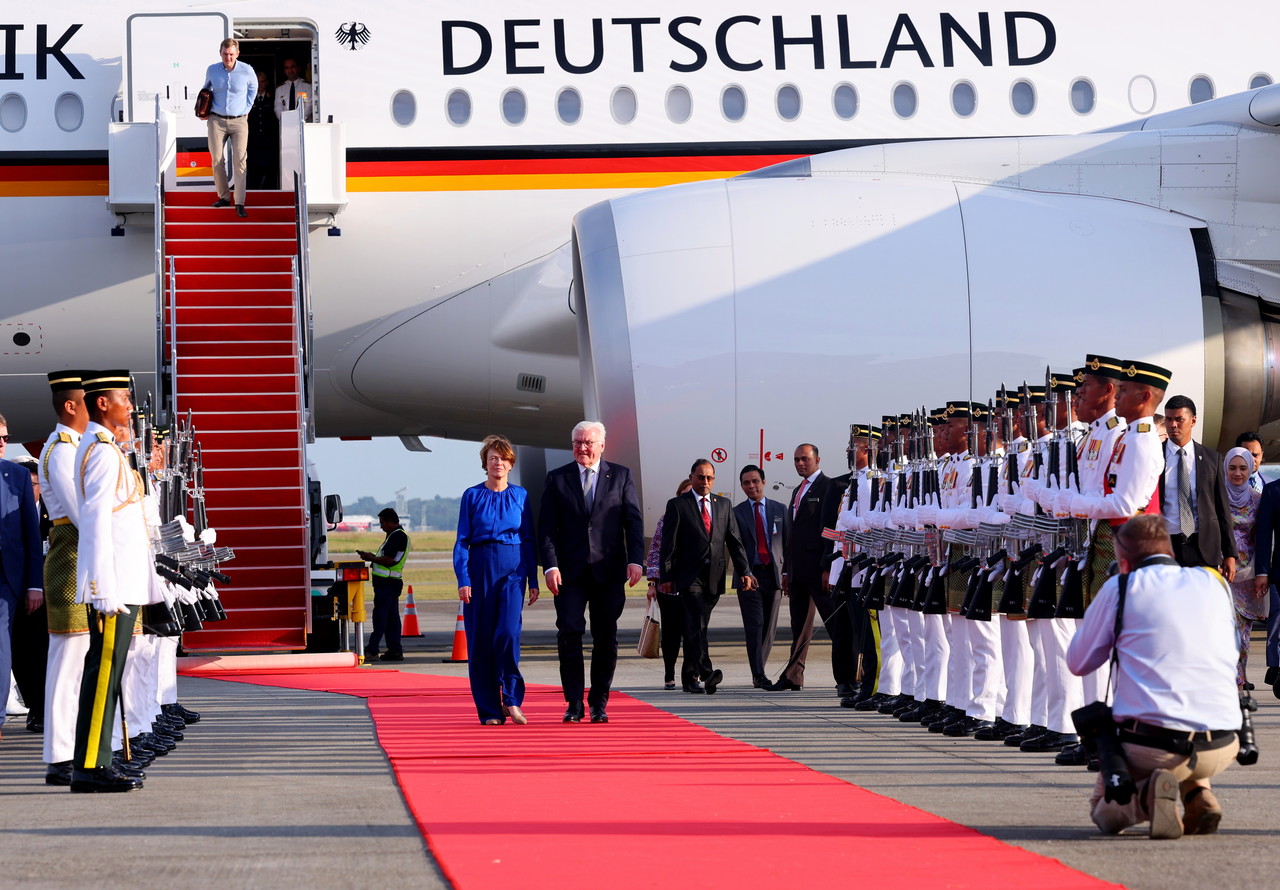 German President arrives for three-day state visit to Malaysia