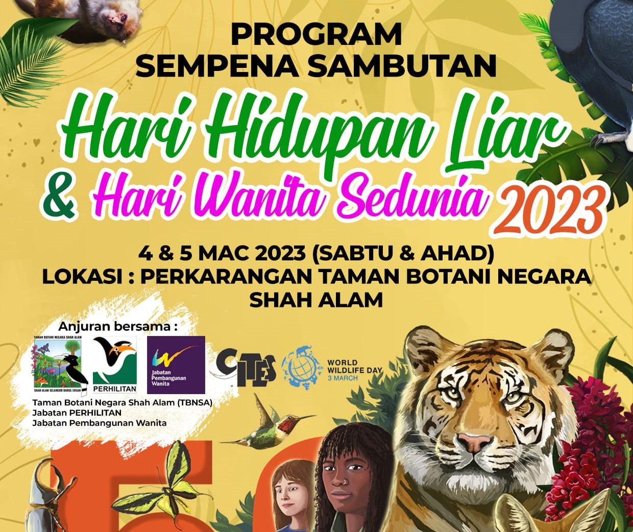 மார்ச் மாதத்தில் சுவாரஸ்யமான நிகழ்ச்சிகள் - ஷா ஆலம் தேசியத் தாவரவியல் பூங்கா