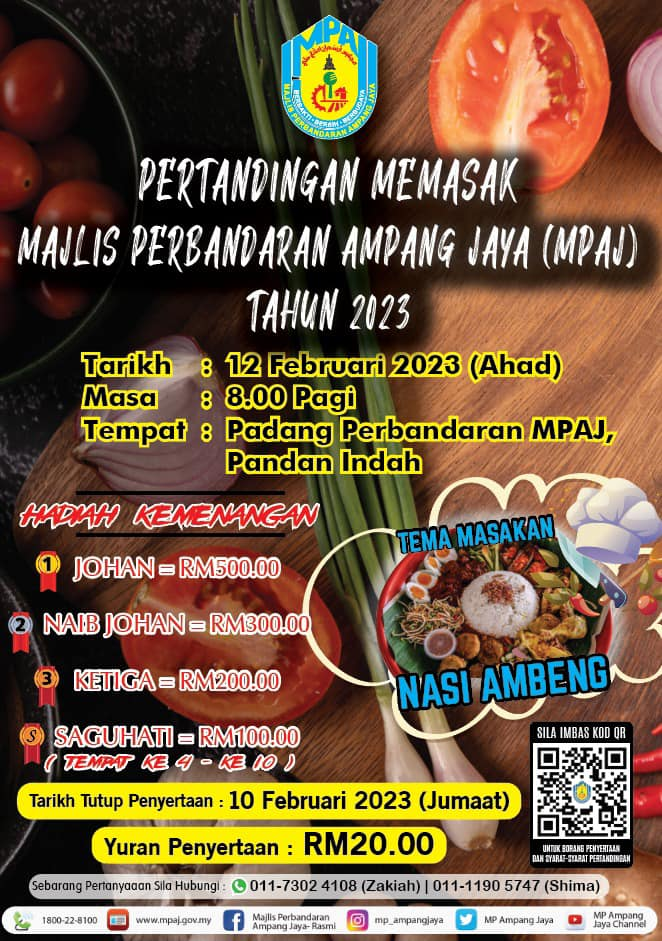 Orang ramai dipelawa sertai pertandingan memasak nasi ambeng, hadiah wang tunai menanti