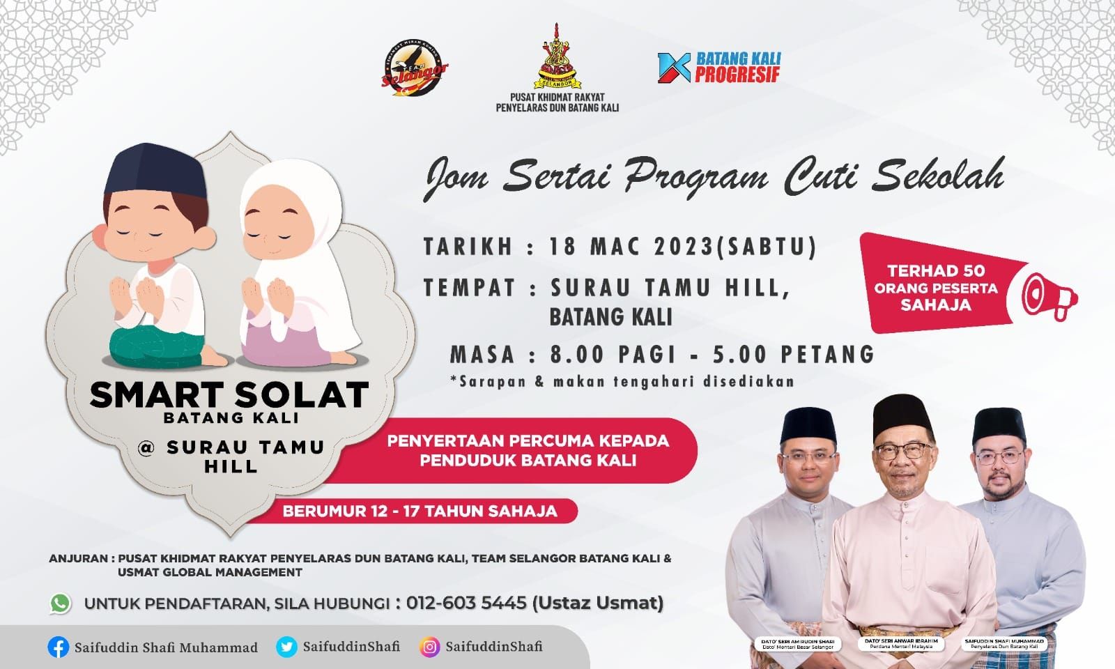 DUN Batang Kali anjur program ilmu, ajar remaja cara solat yang betul