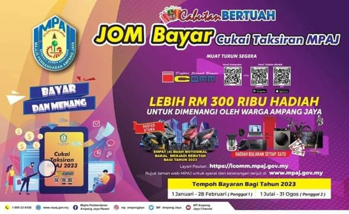 Pembayar cukai taksiran terbaik terima tunai RM300, RM500