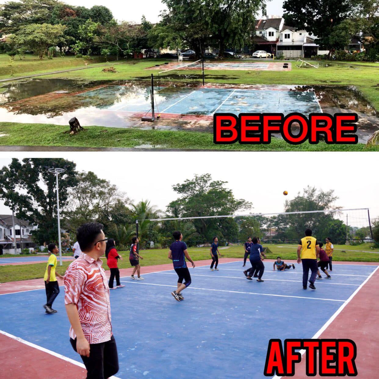 拨5万提升箐乡岭2排球场  蔡伟杰：方便训练.为万挠争光