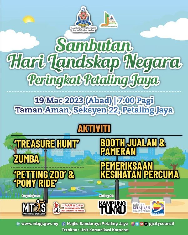 MBPJ anjur Hari Landskap Negara pada 19 Mac, pelbagai aktiviti menarik disedia