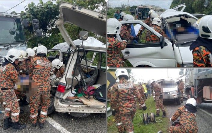 Warga Singapura maut tersepit dalam kemalangan van dan lori