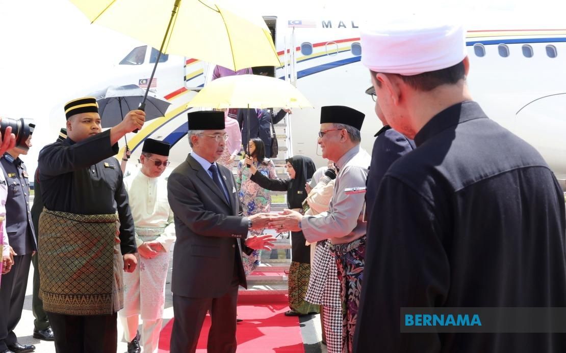 Yang di-Pertuan Agong arrives in Labuan for three-day visit