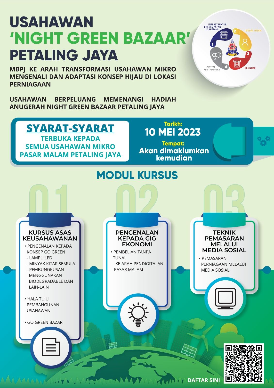 Kursus percuma perkenal konsep hijau untuk peniaga pasar malam