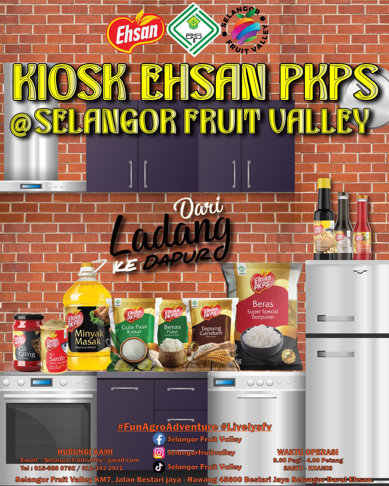 Kios Ehsan PKPS jual produk jenama Ehsan di Selangor Fruit Valley