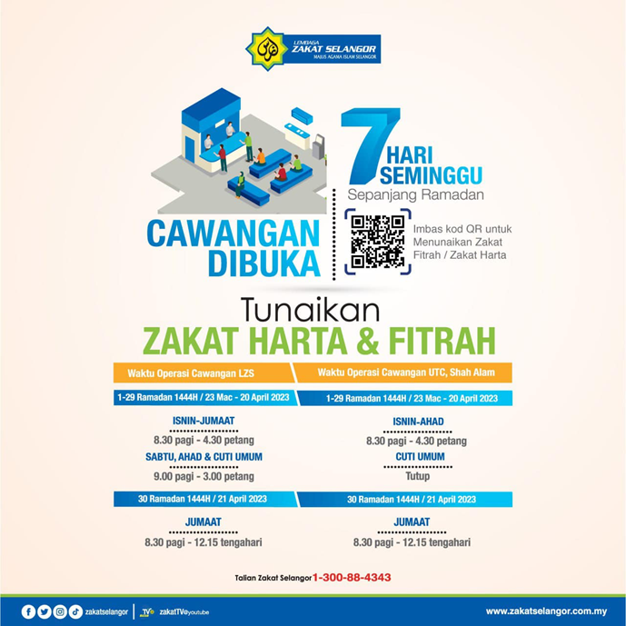 Zakat Selangor beroperasi setiap hari sepanjang Ramadan