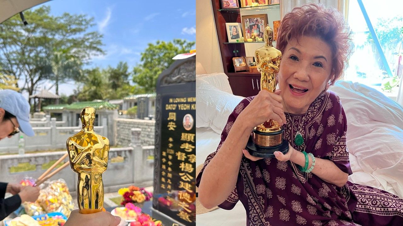 奥斯卡影后杨紫琼返马 带小金人祭拜父亲