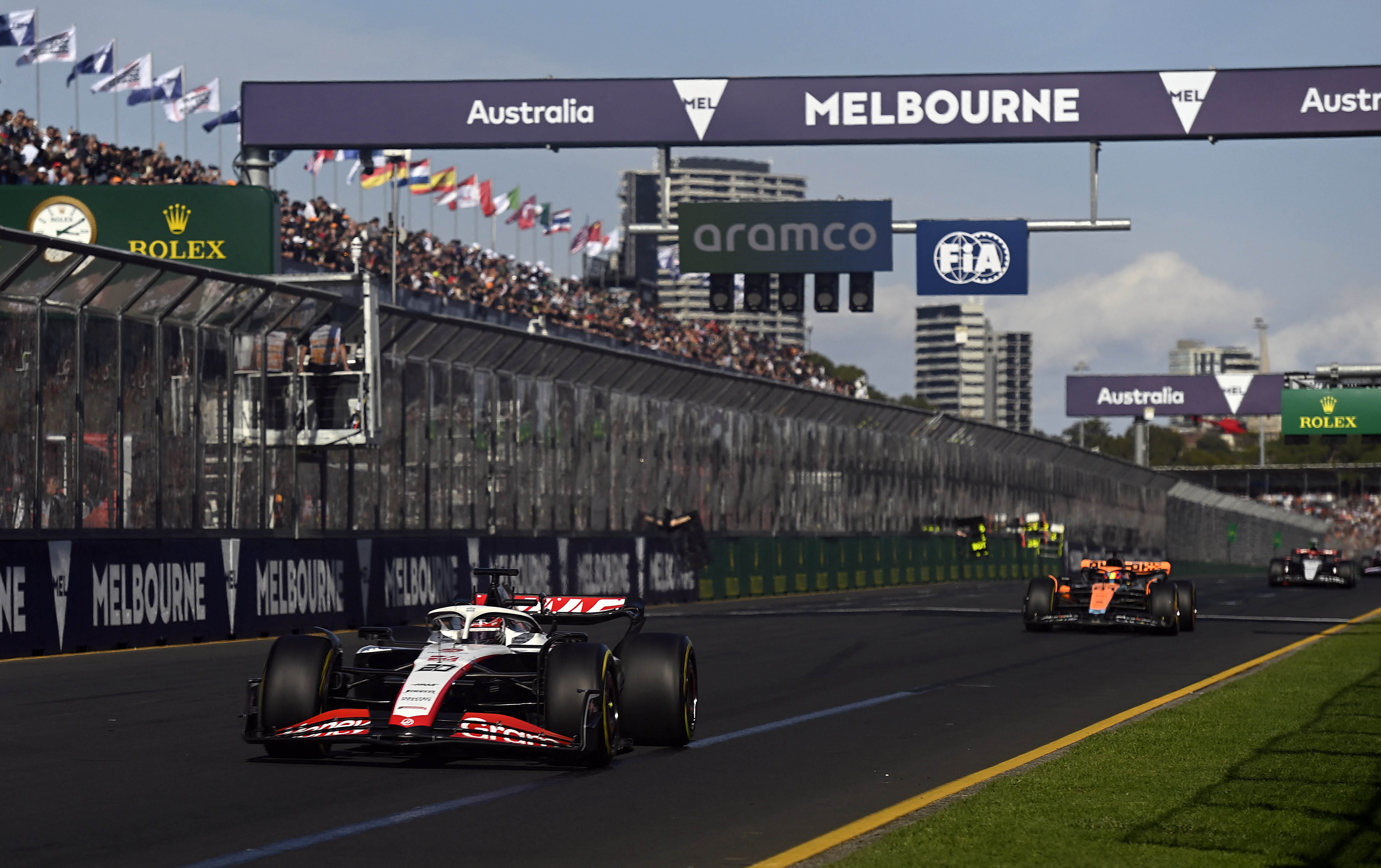 Fan at Australian Grand Prix left bleeding after hit by car debris