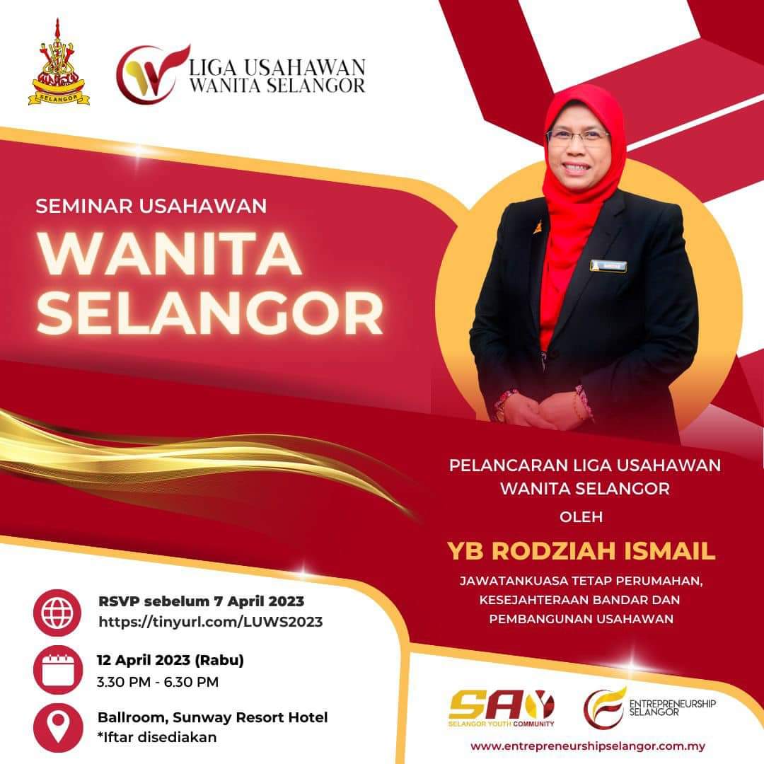 SAY pelawa asnaf, ibu tunggal sertai seminar usahawan wanita secara percuma 12 April