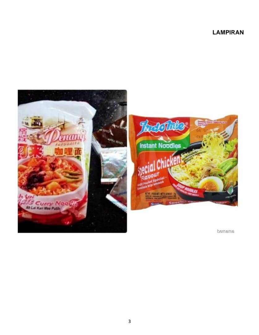 KKM arah tarik balik dua produk mi segera dicemari bahan kimia
