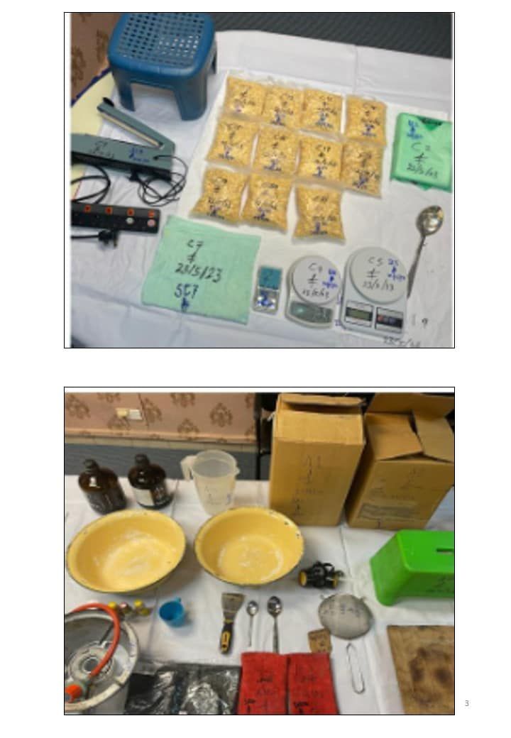 警方捣破曼绒炼毒厂捕5人 起获14.9公斤海洛因