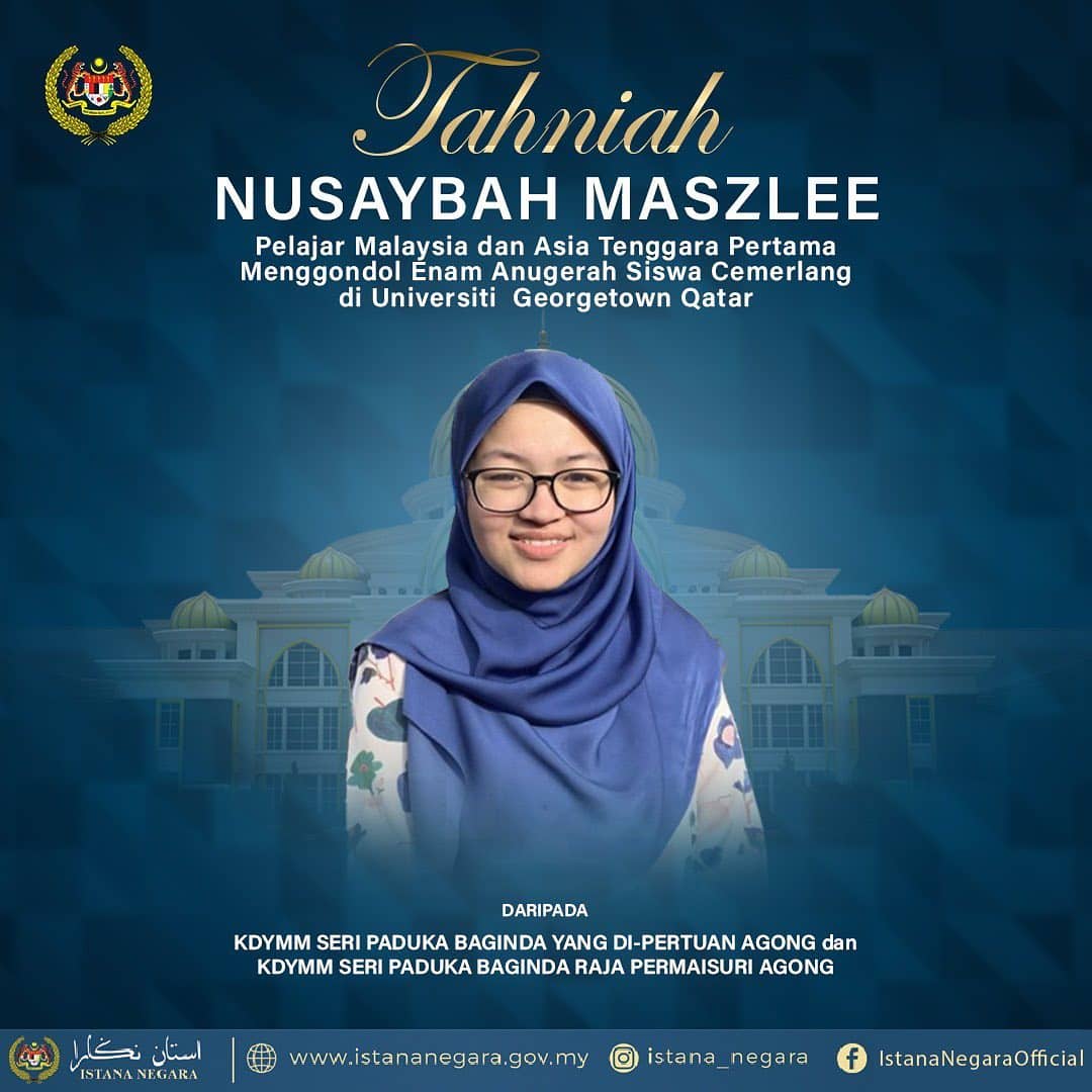 King, Queen congratulate Nusaybah Maszlee for outstanding achievements