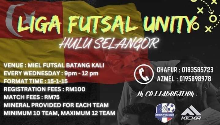 உலு சிலாங்கூர் ஃபுட்சல் விளையாட்டு ஒற்றுமை  லீக்கில் பங்கேற்க  அழைப்பு