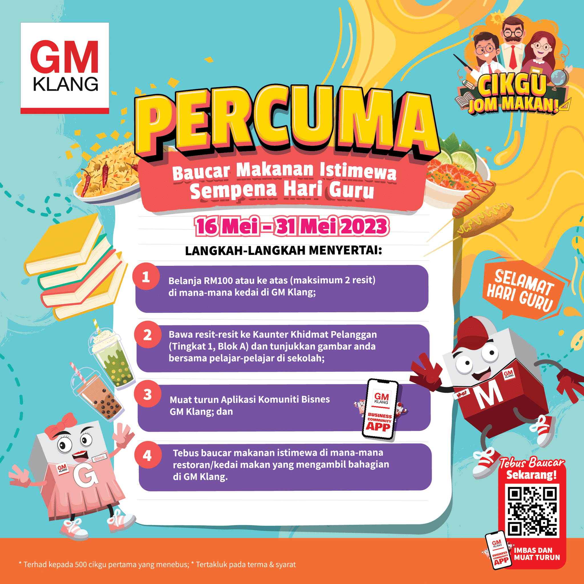 Hari Guru: GM Klang beri baucar makanan percuma kepada guru