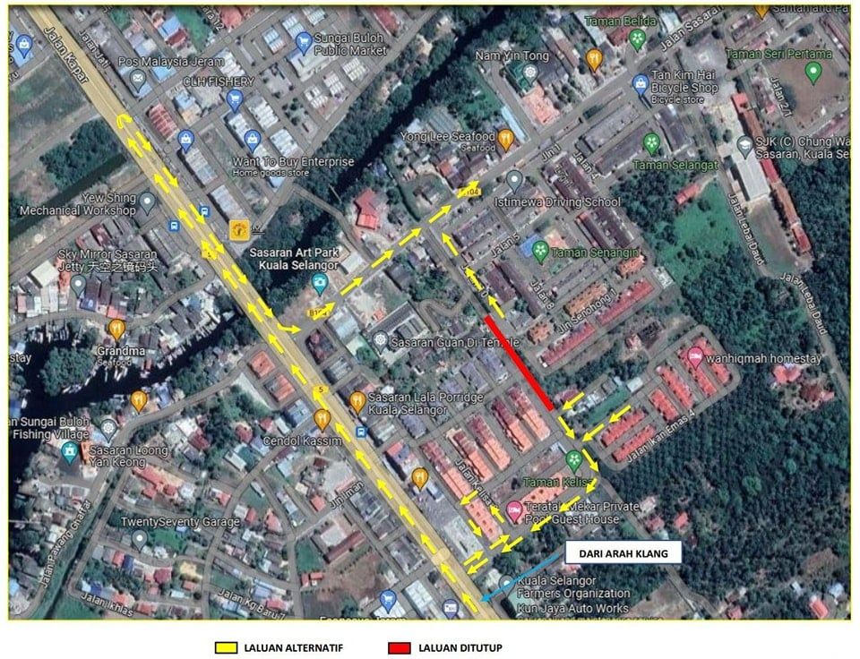 瓜雪可丽莎路7月3至14日修路改道  民众受促使用替代路线
