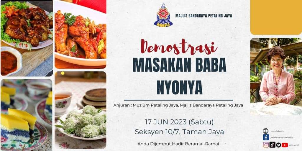 Persembahan masakan Baba dan Nyonya di Muzium PJ Sabtu ini