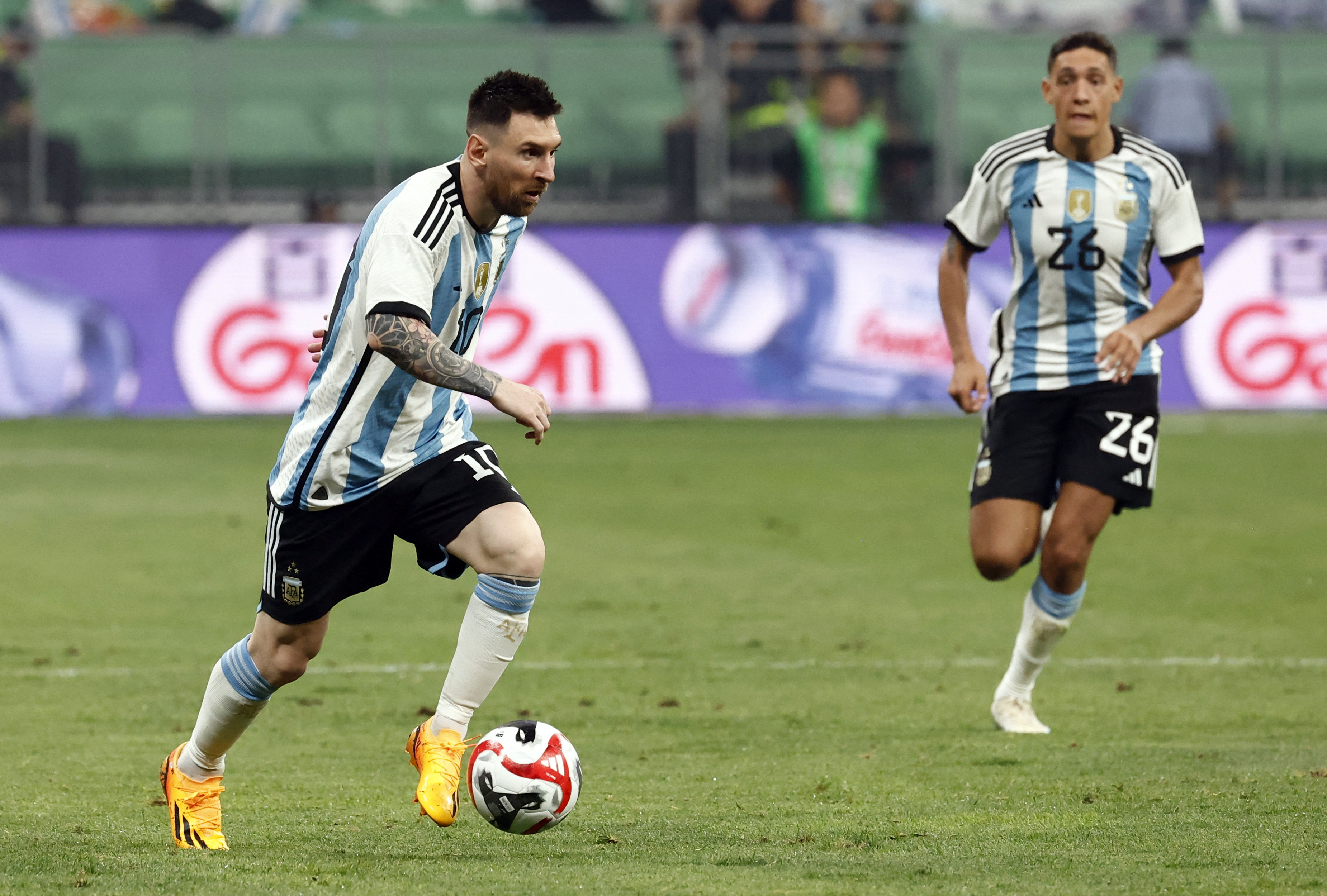Messi nets his fastest Argentina goal in win over Australia in Beijing
