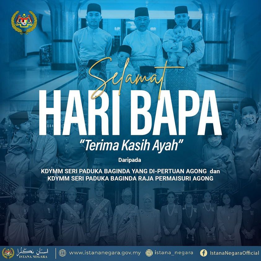 Agong, Permaisuri zahir ucapan Selamat Hari Bapa