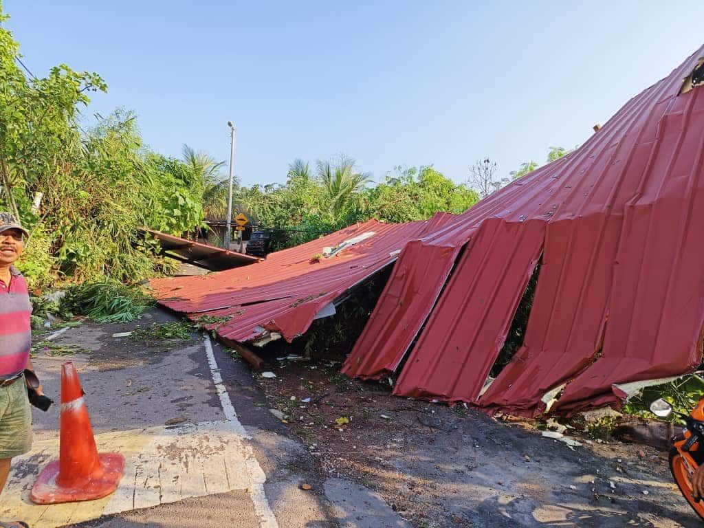 昔加未昨晚大风灾 学校屋顶掉落住家妇女死