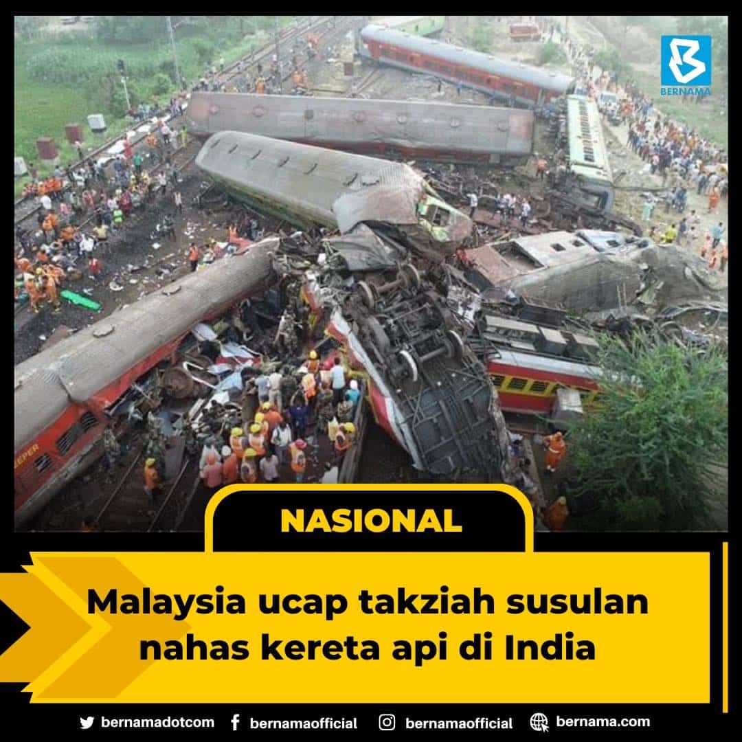 Malaysia ucap takziah susulan nahas kereta api di India, ragut hampir 300 nyawa