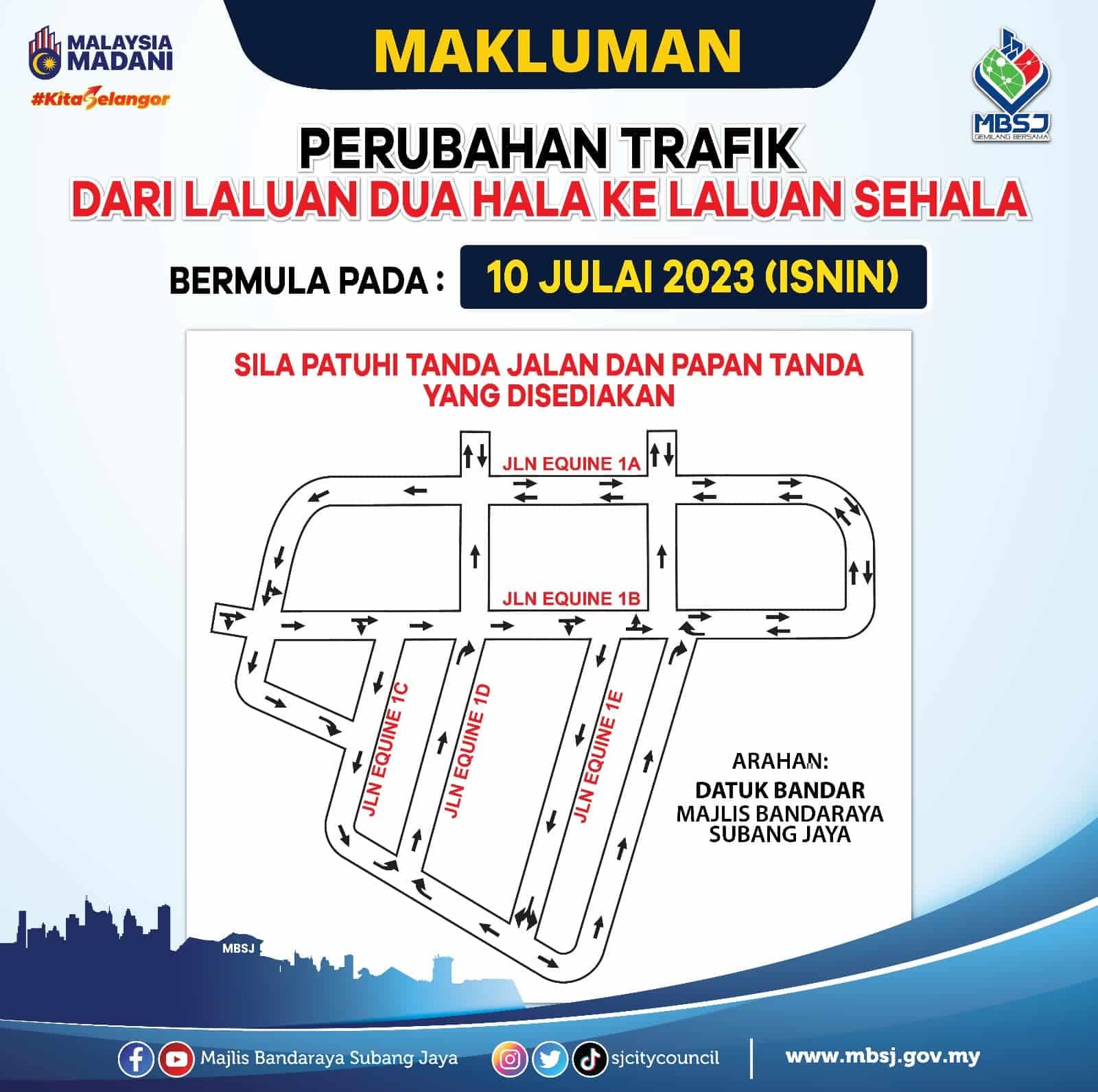 沙登怡观1A至1E路改道   10日起实施单向道