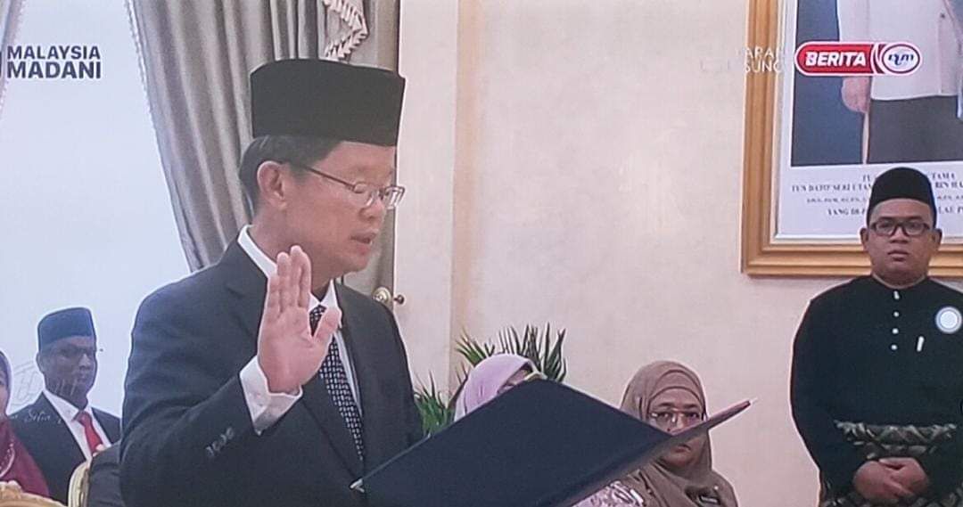 曹观友宣誓续任槟州首长