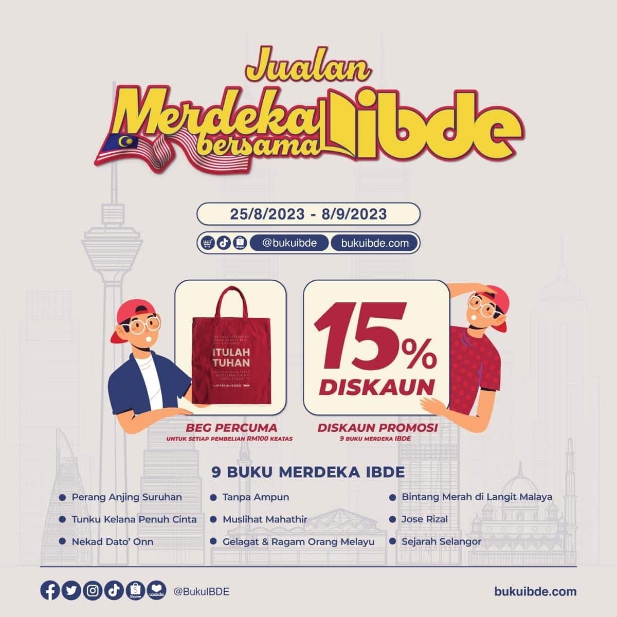 IBDE tawar diskaun 15 peratus 9 buku terpilih sempena Hari Merdeka