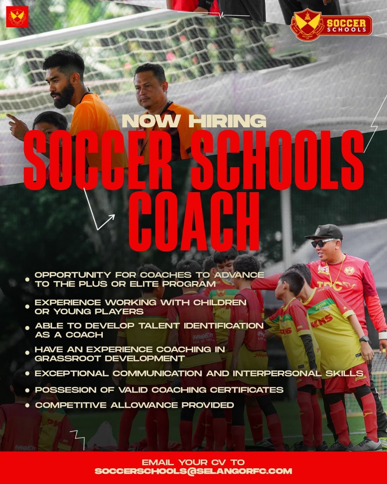 Selangor FC cari jurulatih peringkat akar umbi, pemohon diminta hantar resume