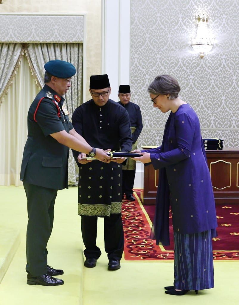 18名新任驻马使节向元首递交国书