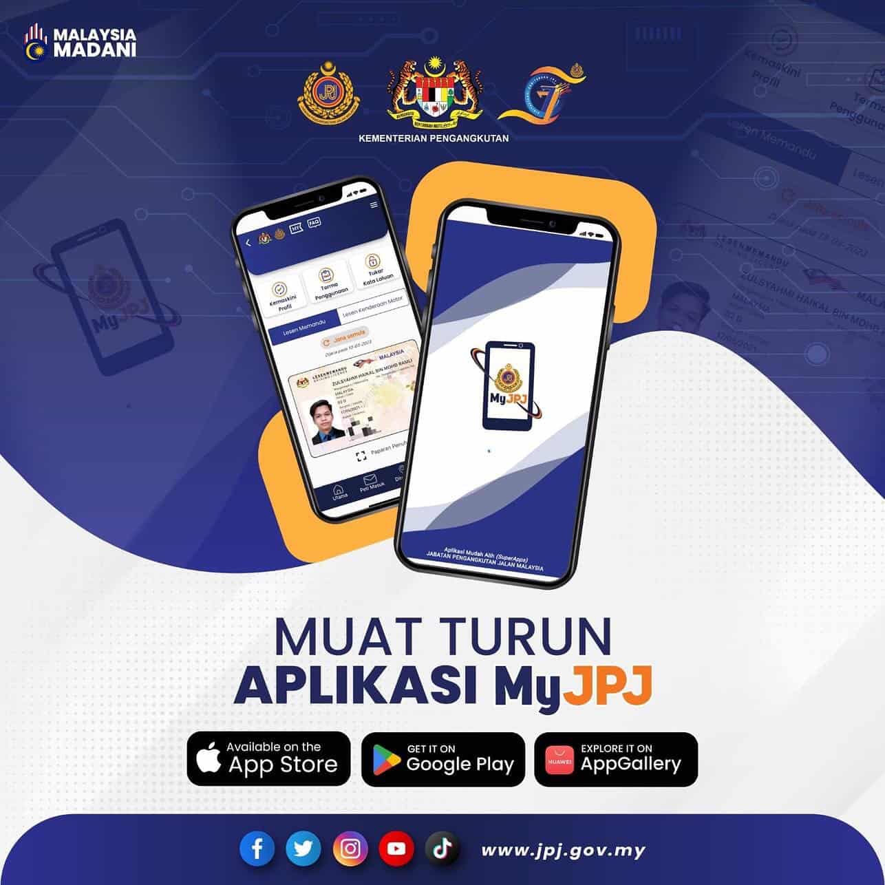 Semua urusan perkhidmatan dalam aplikasi MyJPJ boleh diguna pada 2025