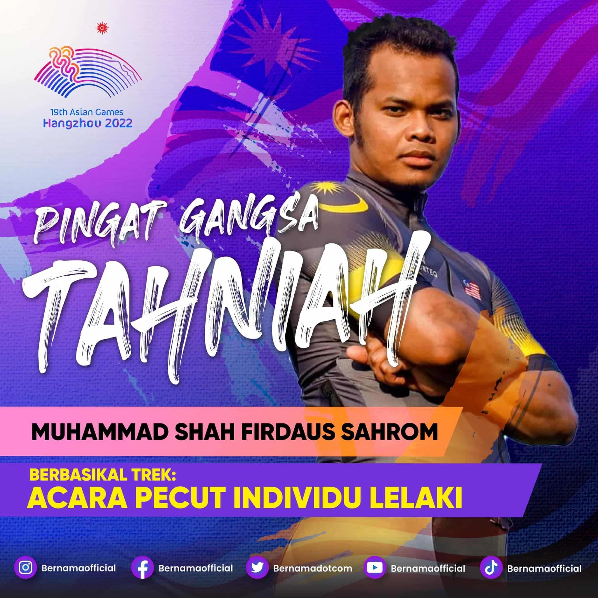 Shah Firdaus raih gangsa acara pecut basikal trek Sukan Asia