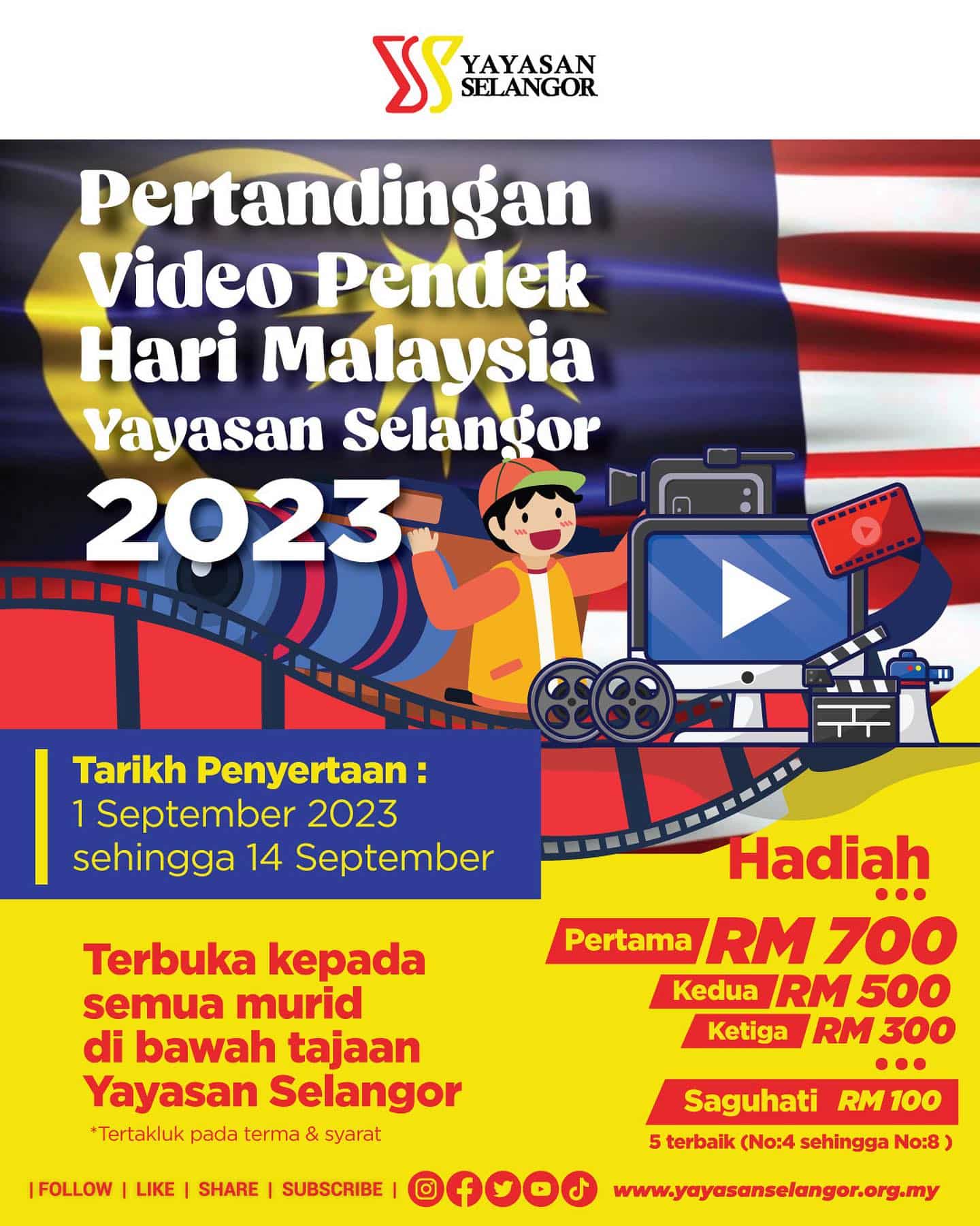 Yayasan Selangor anjur pertandingan video pendek, tawar hadiah terkumpul RM2,000