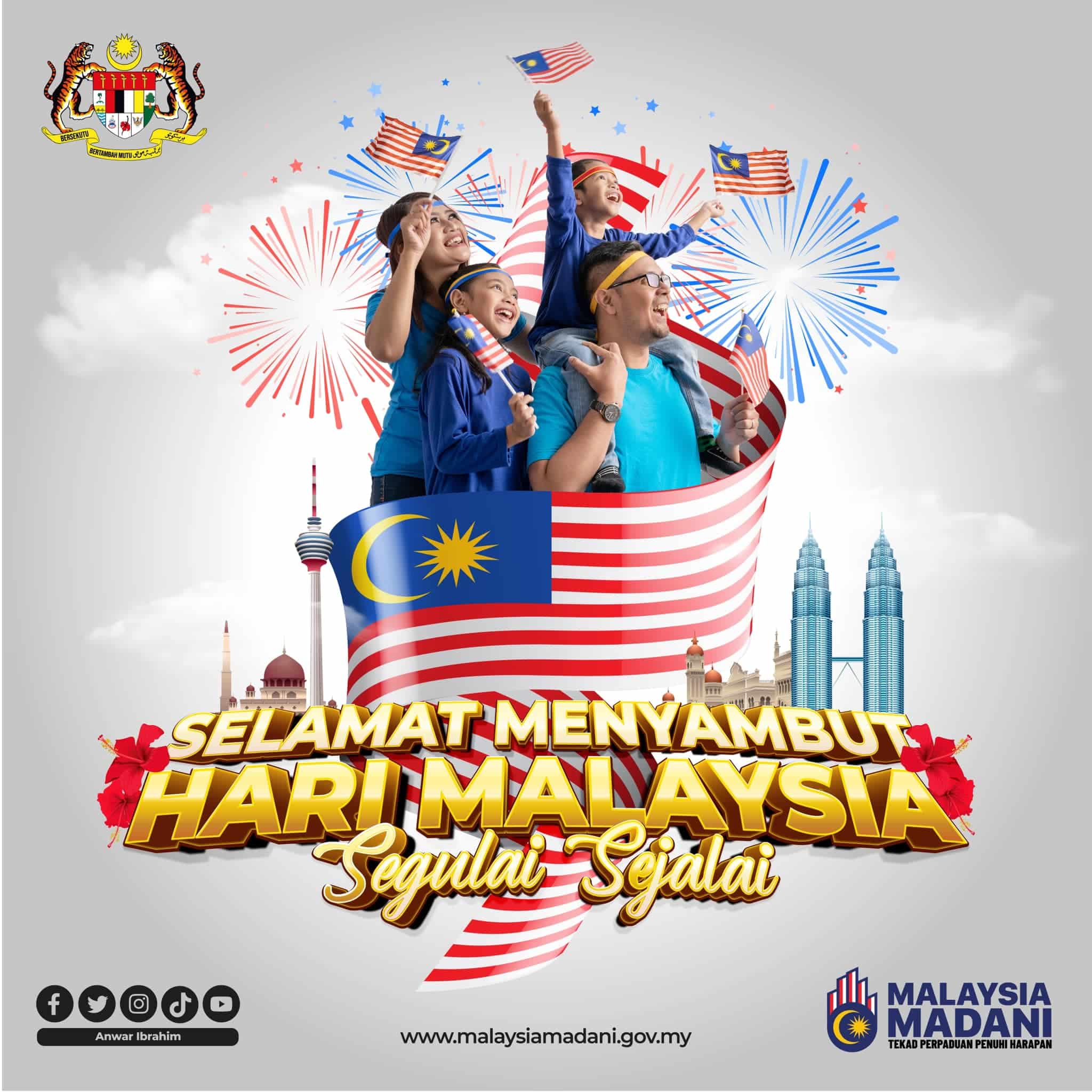 Hayati semangat Hari Malaysia dengan rasa cinta kepada negara, perteguh perpaduan kaum - PM