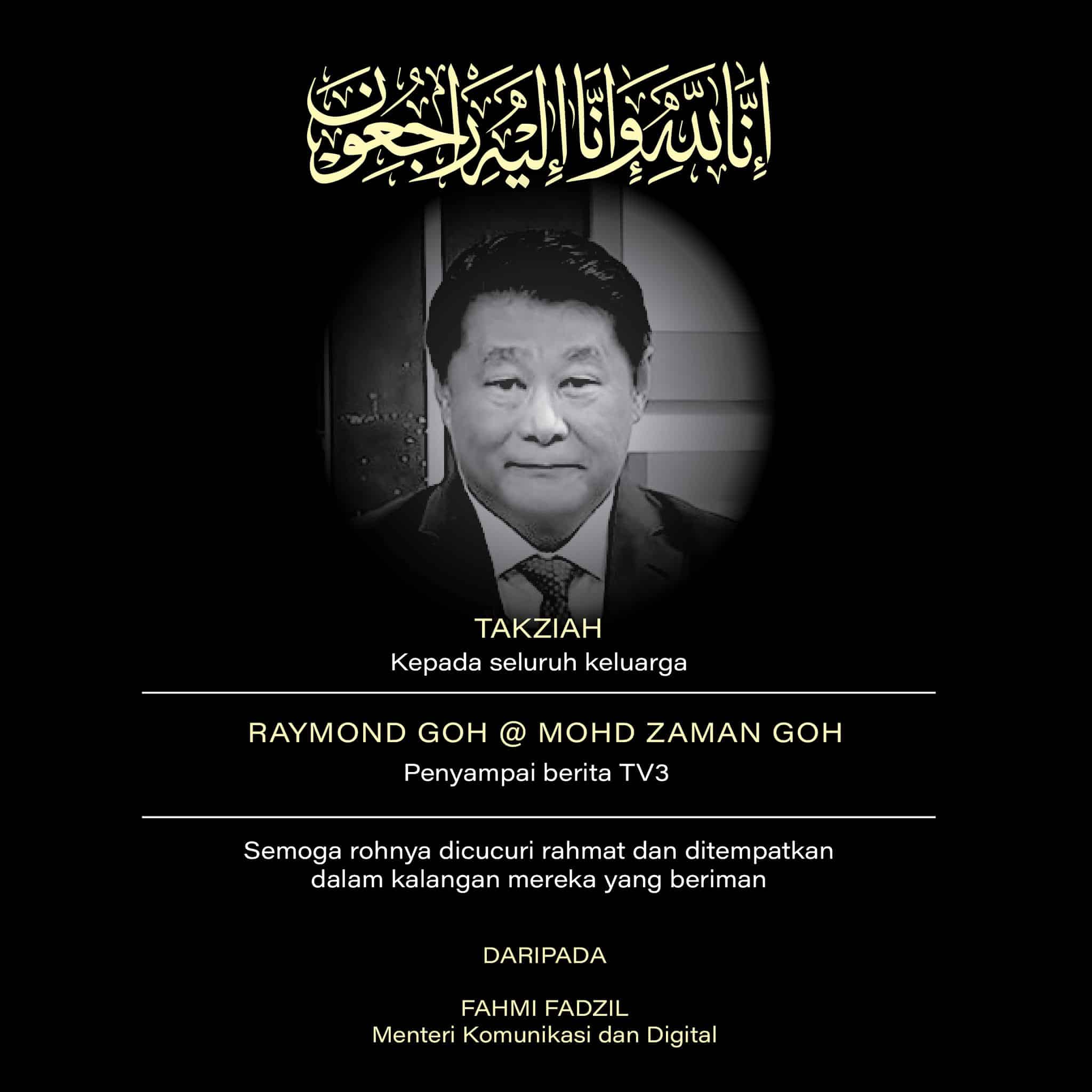 Penyampai berita TV3 meninggal dunia, menteri ucap takziah