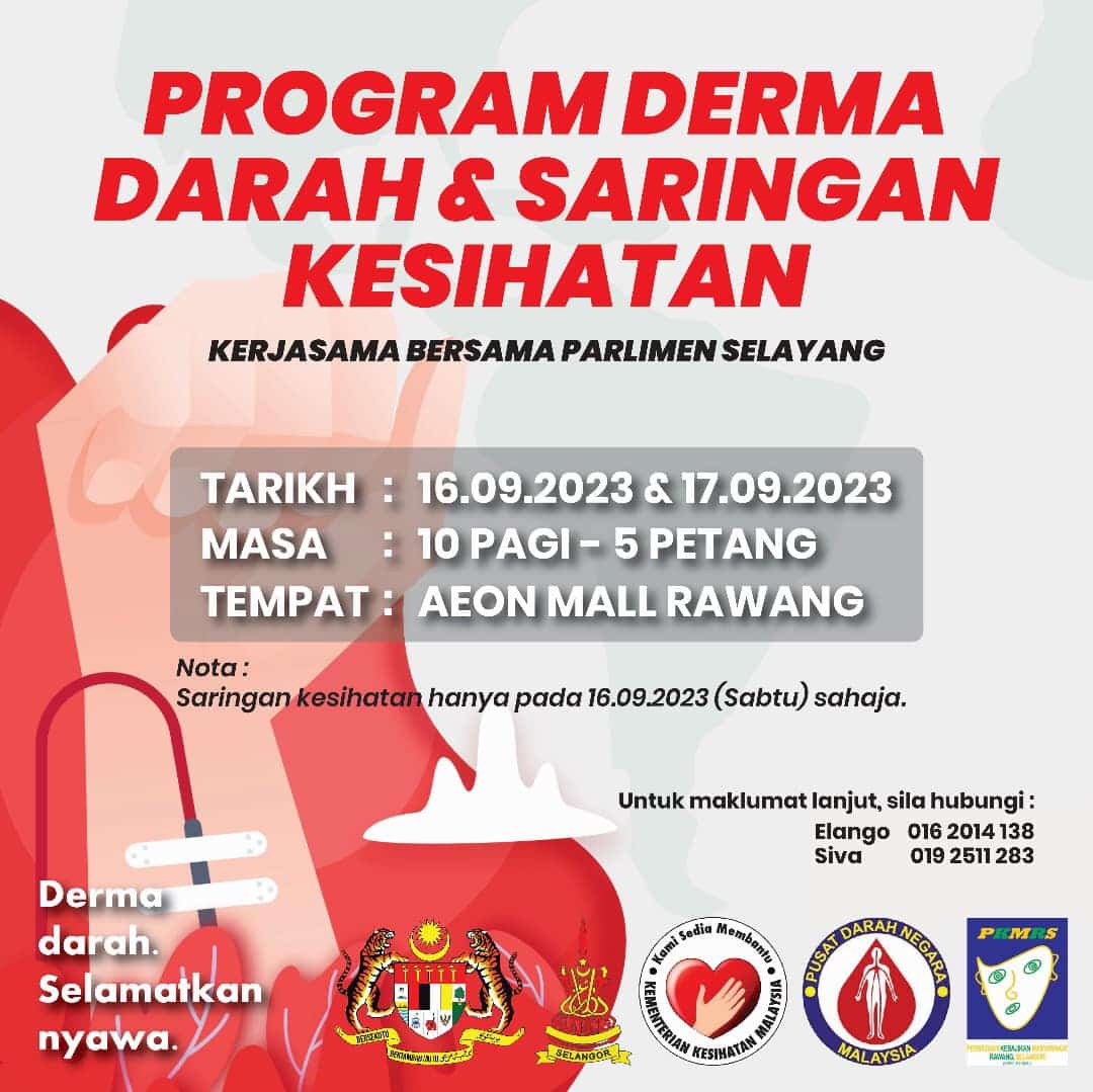 Parlimen Selayang anjur program derma darah, saringan kesihatan hujung minggu ini