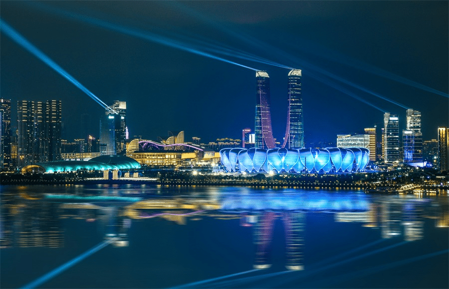 Grand lightshow replaces fireworks at Asian Games event