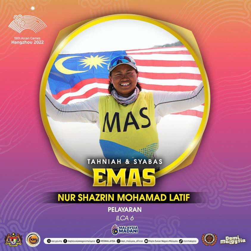 Pelayar wanita sumbang emas pertama negara dalam Sukan Asia