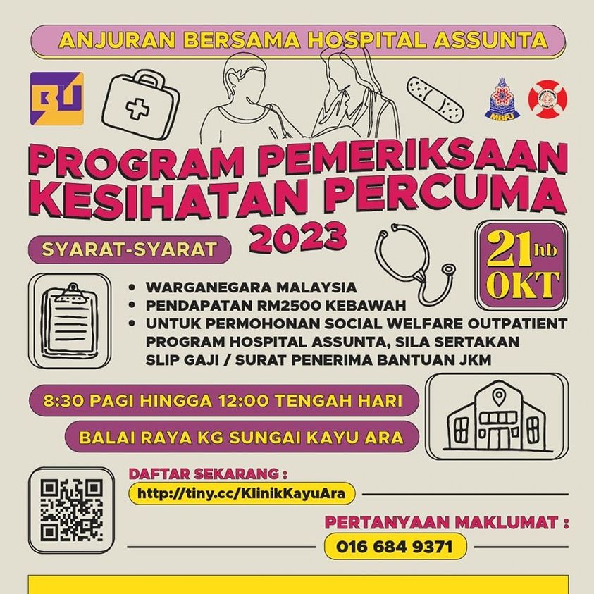 DUN Bandar Utama anjur saringan kesihatan percuma Sabtu ini