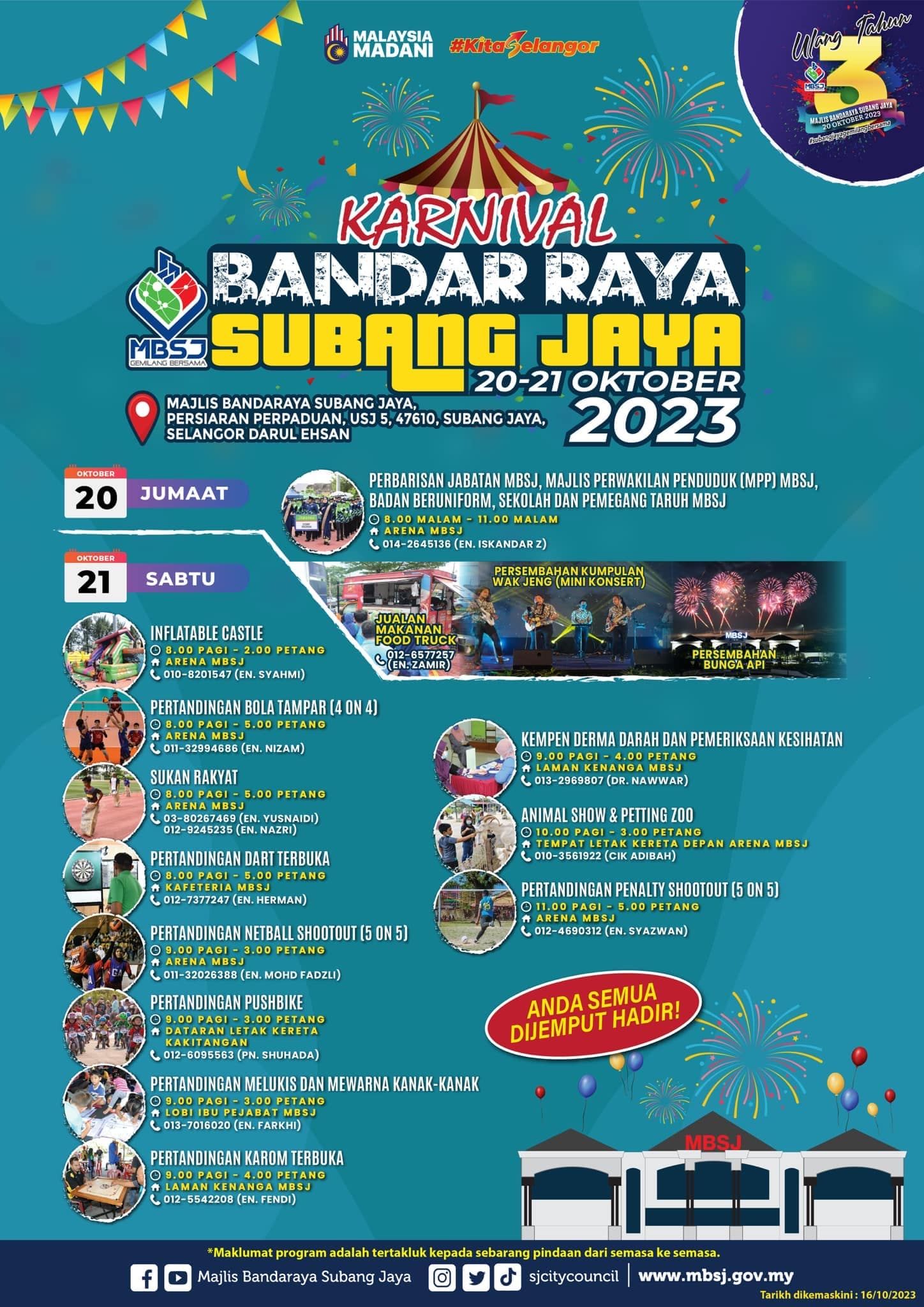 Sukan rakyat, pertunjukan haiwan antara acara menarik karnival Subang Jaya