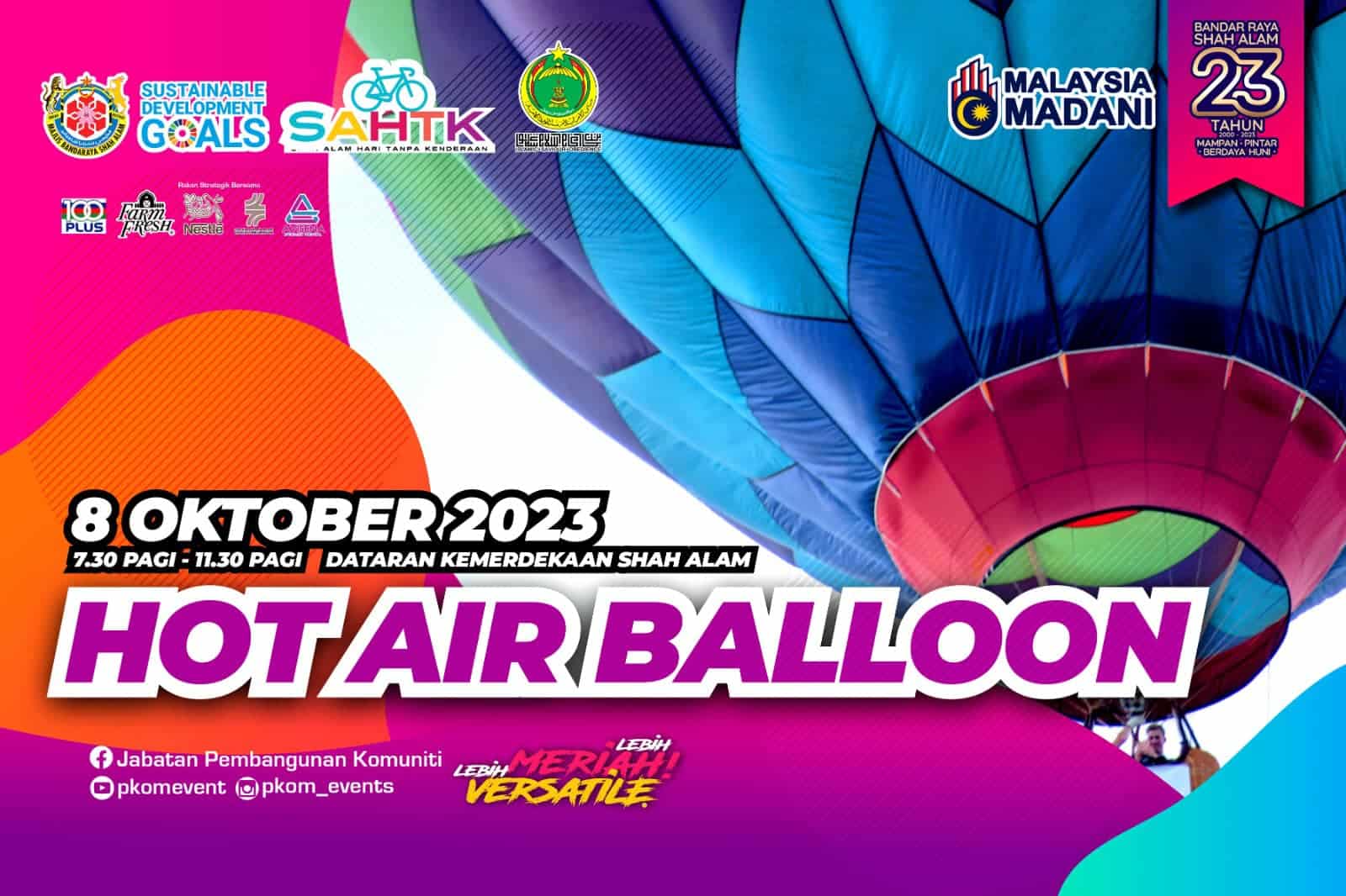 Peluang naik belon udara panas sempena ulang tahun bandar raya MBSA