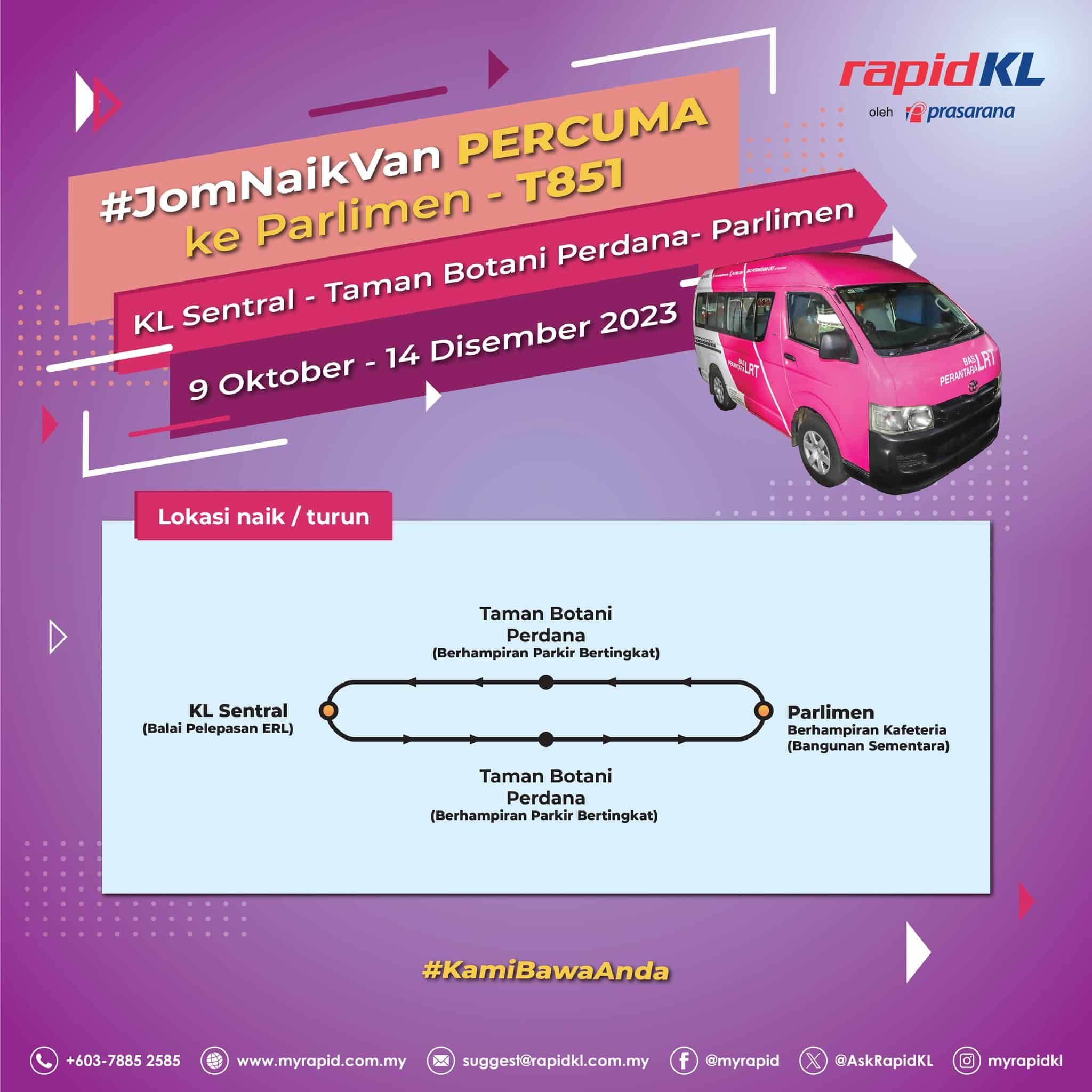 Perkhidmatan van perantara percuma ke Parlimen mulai esok, atasi isu parkir