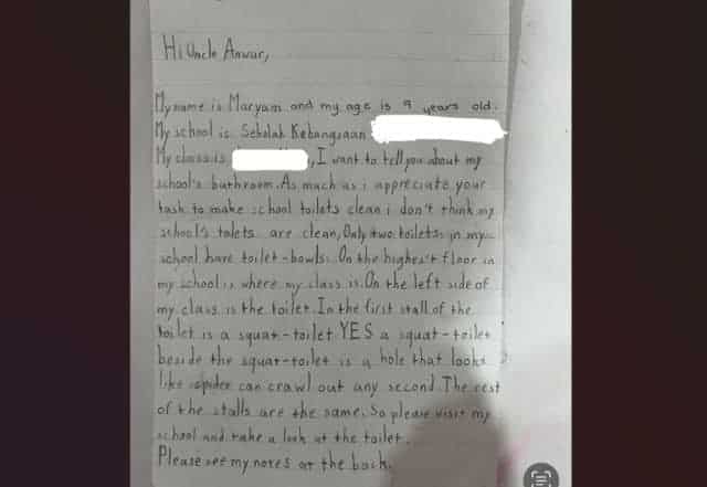 ‘Uncle Anwar’ thanks pupil for raising toilet issue, vows prompt action