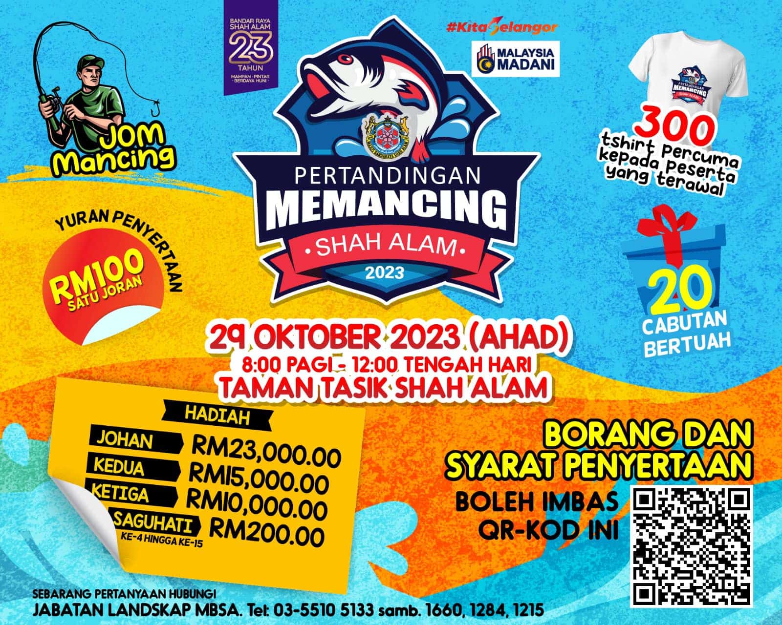 Pertandingan memancing MBSA tawar hadiah wang tunai lebih RM50,000