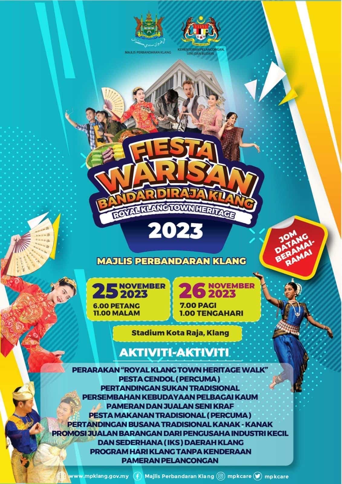 Fiesta Bandar Diraja Klang 2023 anjur pesta makanan tradisi, jualan seni kraf
