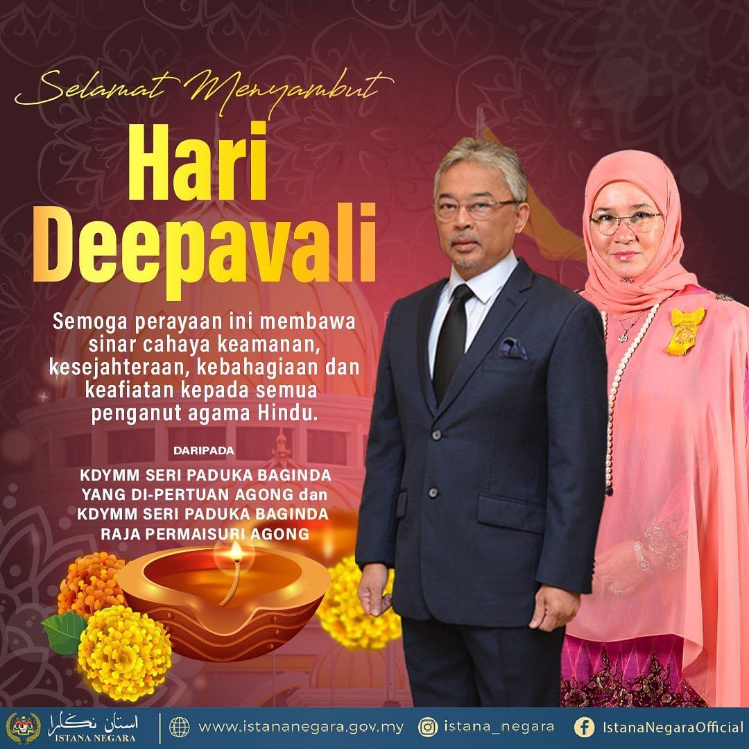 King, Queen extend Deepavali greetings to Hindus