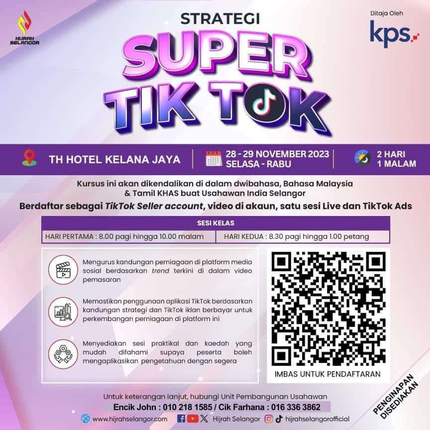 சித்தம்‘ ஏற்பாட்டில் டிக் டாக் சூப்பர் வியூகப் பயிற்சி - இம்மாதம் 28ஆம் தேதி கிளானா ஜெயாவில் நடைபெறும்