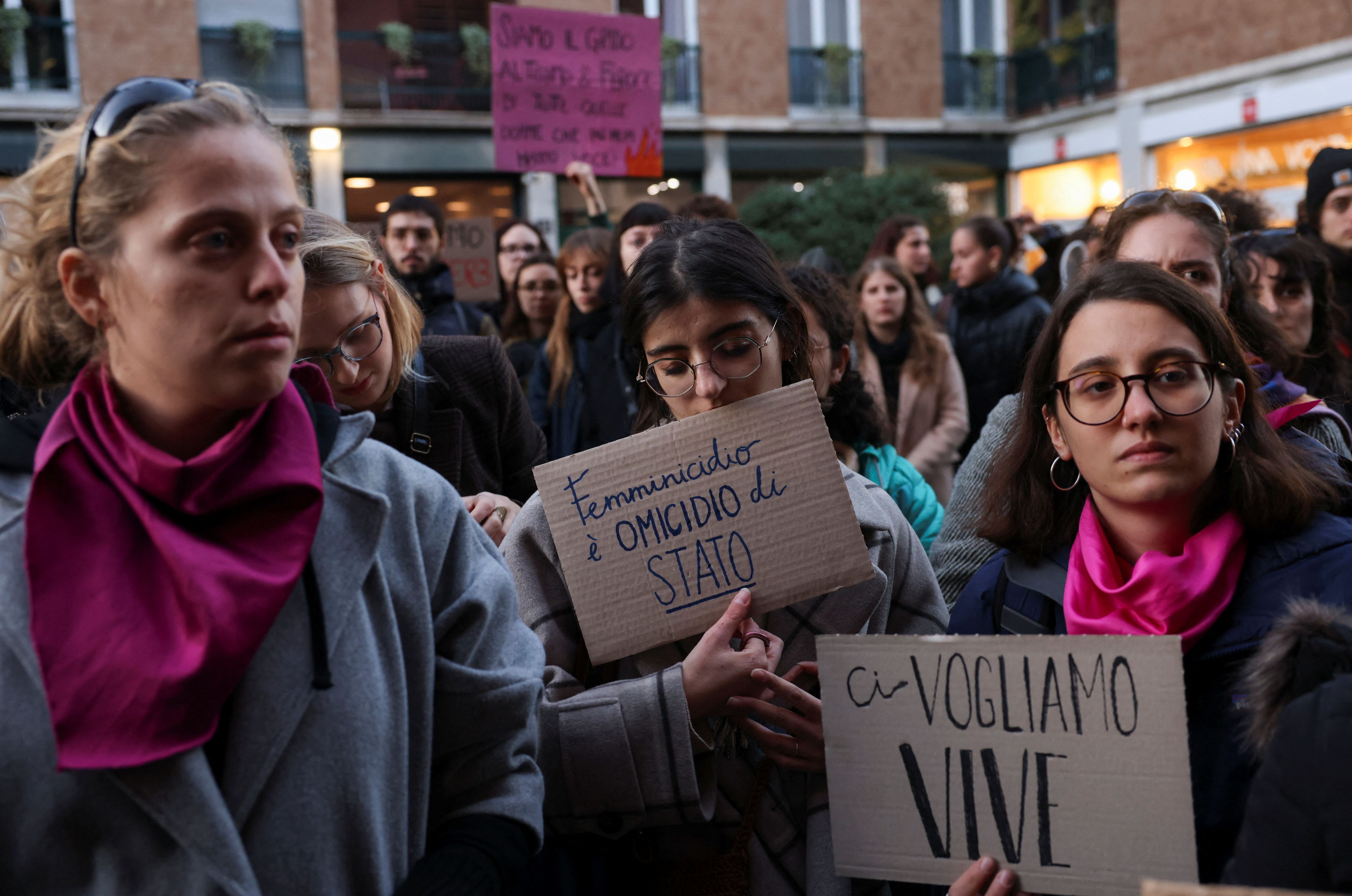 Thousands take to streets in Italy to protest violence against women