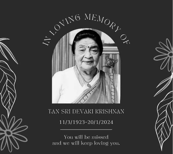 大马首位女公仆蒂瓦琪逝世享年100